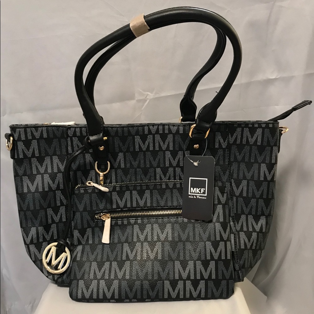 NWT - Mia Farrow handbag w/matching clutch
